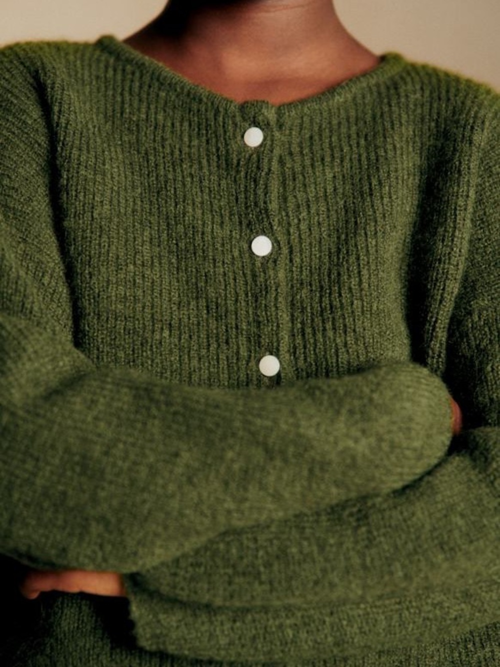 Sézane Gaspard Cardigan, Size XS, in Perfect Green - Picture 5 of 11
